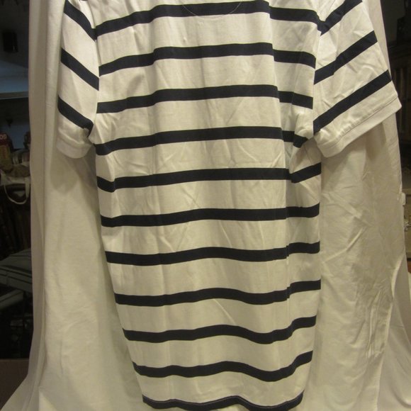 POLO SHIRT SOFT GILDED AGE NY POLO SHIRT, WHITE W/BUE STRIPES, MEDIUM, W/TAGS - Picture 5 of 10
